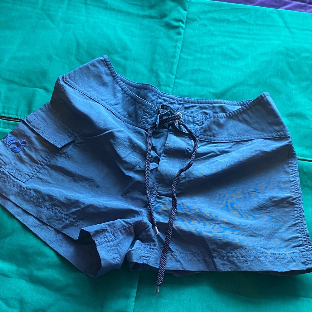 Old Navy Blue Nylon Swim Shorts with Drawstring